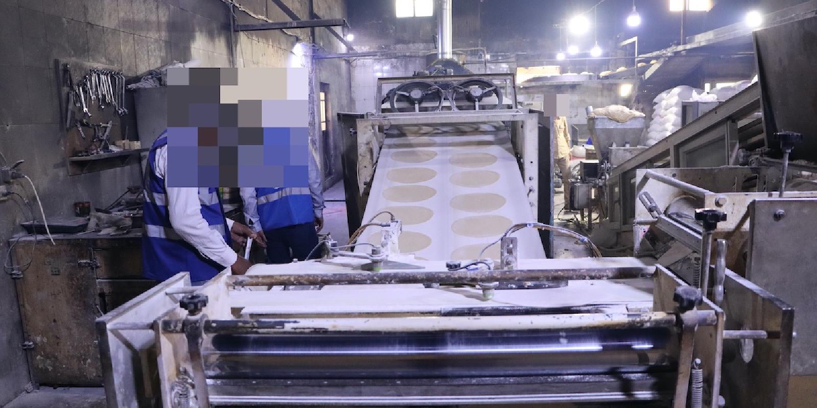 Dough is kneaded and shaped with the help of machinery